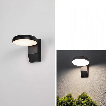 Modern Minimalist Waterproof Motion Sensor Rotatable Aluminum PC Square Round LED Wall Sconce Lamp For Outdoor Patio