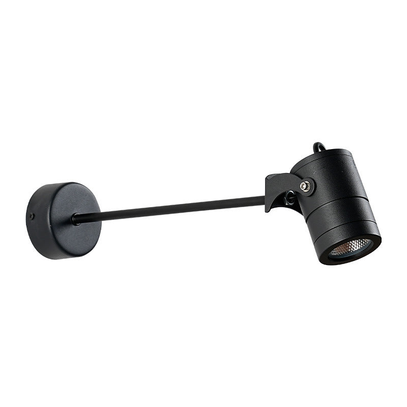 Modern Simplicity Waterproof Aluminum Iron Adjustable Cylinder Long Pole LED Wall Sconce Lamp For Outdoor Patio