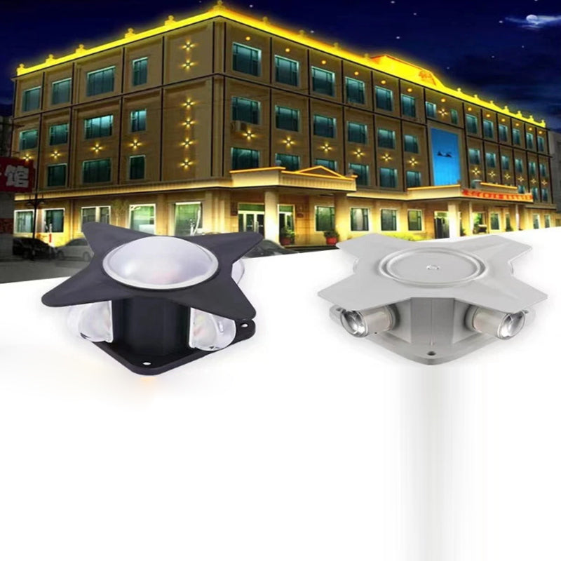 مصباح حائط LED بتصميم نجمة متقاطعة مصنوع من الألومنيوم والأكريليك المقاوم للماء بتصميم إبداعي معاصر للفناء الخارجي 