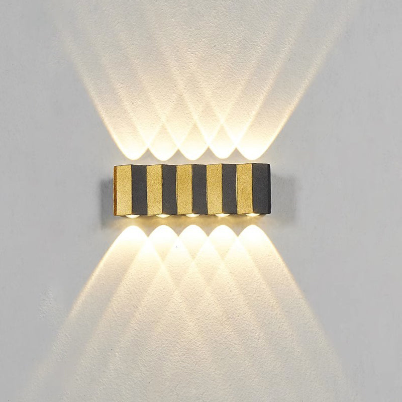 Modern Simplicity Waterproof Aluminum Rectangular Bent Up And Down LED Wall Sconce Lamp For Outdoor Patio
