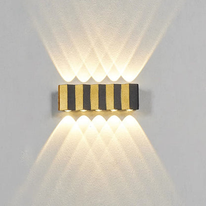 Modern Simplicity Waterproof Aluminum Rectangular Bent Up And Down LED Wall Sconce Lamp For Outdoor Patio