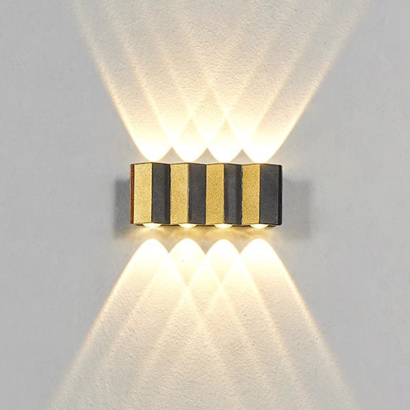 Modern Simplicity Waterproof Aluminum Rectangular Bent Up And Down LED Wall Sconce Lamp For Outdoor Patio