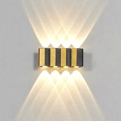 Modern Simplicity Waterproof Aluminum Rectangular Bent Up And Down LED Wall Sconce Lamp For Outdoor Patio