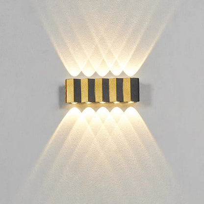 Modern Simplicity Waterproof Aluminum Rectangular Bent Up And Down LED Wall Sconce Lamp For Outdoor Patio