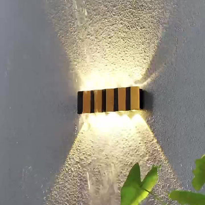 Modern Simplicity Waterproof Aluminum Rectangular Bent Up And Down LED Wall Sconce Lamp For Outdoor Patio