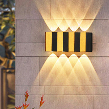 Modern Simplicity Waterproof Aluminum Rectangular Bent Up And Down LED Wall Sconce Lamp For Outdoor Patio