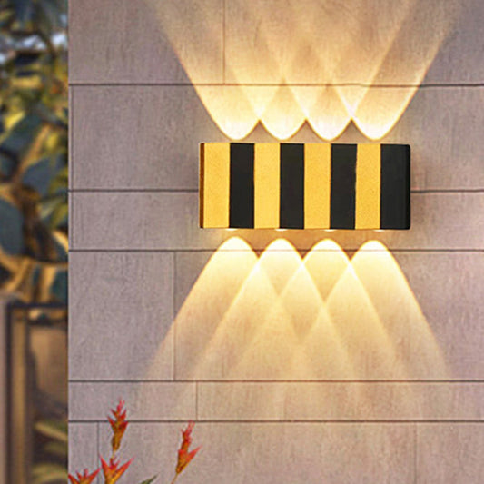 Modern Simplicity Waterproof Aluminum Rectangular Bent Up And Down LED Wall Sconce Lamp For Outdoor Patio