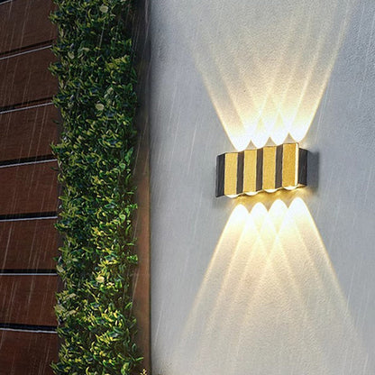 Modern Simplicity Waterproof Aluminum Rectangular Bent Up And Down LED Wall Sconce Lamp For Outdoor Patio