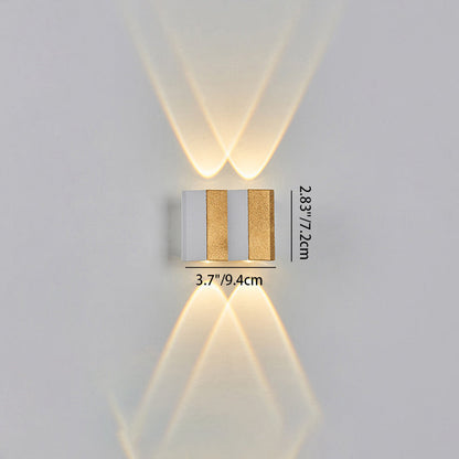 Modern Simplicity Waterproof Aluminum Rectangular Bent Up And Down LED Wall Sconce Lamp For Outdoor Patio
