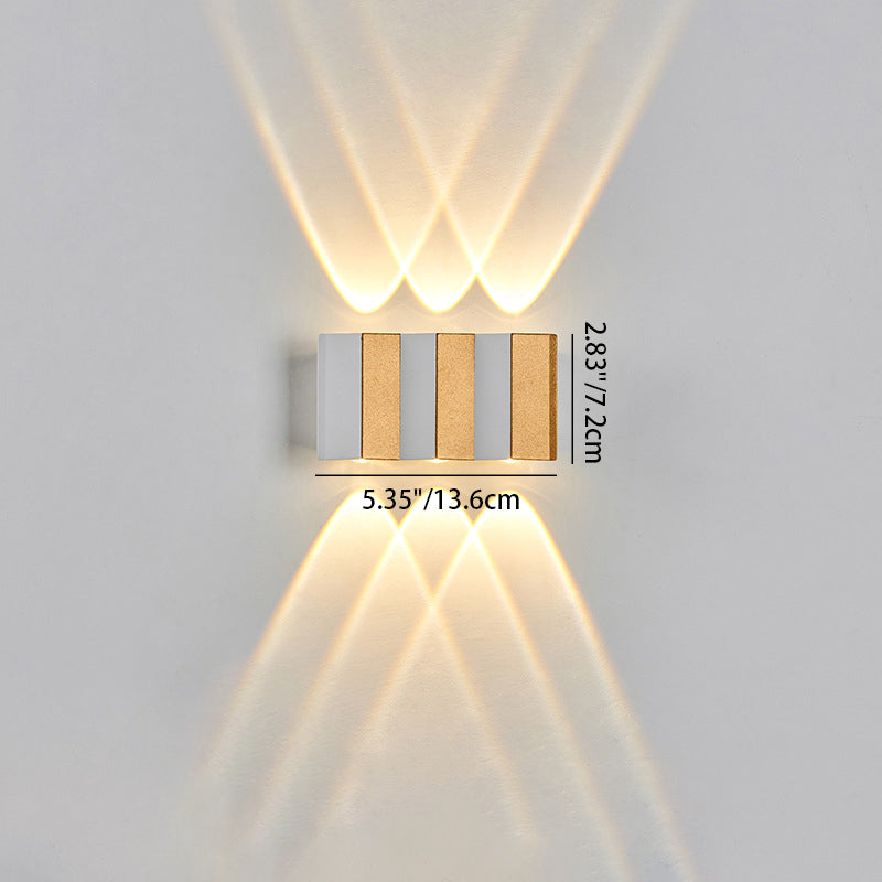 Modern Simplicity Waterproof Aluminum Rectangular Bent Up And Down LED Wall Sconce Lamp For Outdoor Patio