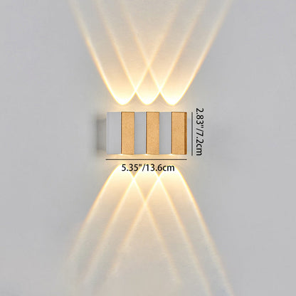 Modern Simplicity Waterproof Aluminum Rectangular Bent Up And Down LED Wall Sconce Lamp For Outdoor Patio
