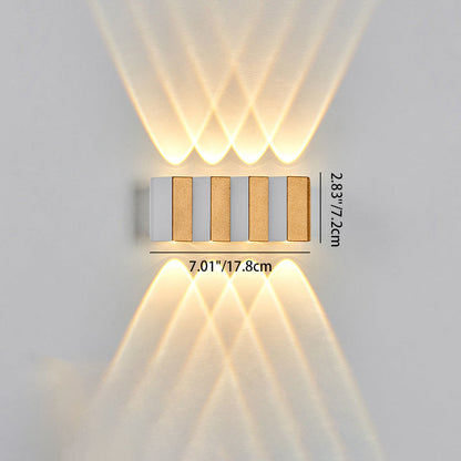 Modern Simplicity Waterproof Aluminum Rectangular Bent Up And Down LED Wall Sconce Lamp For Outdoor Patio