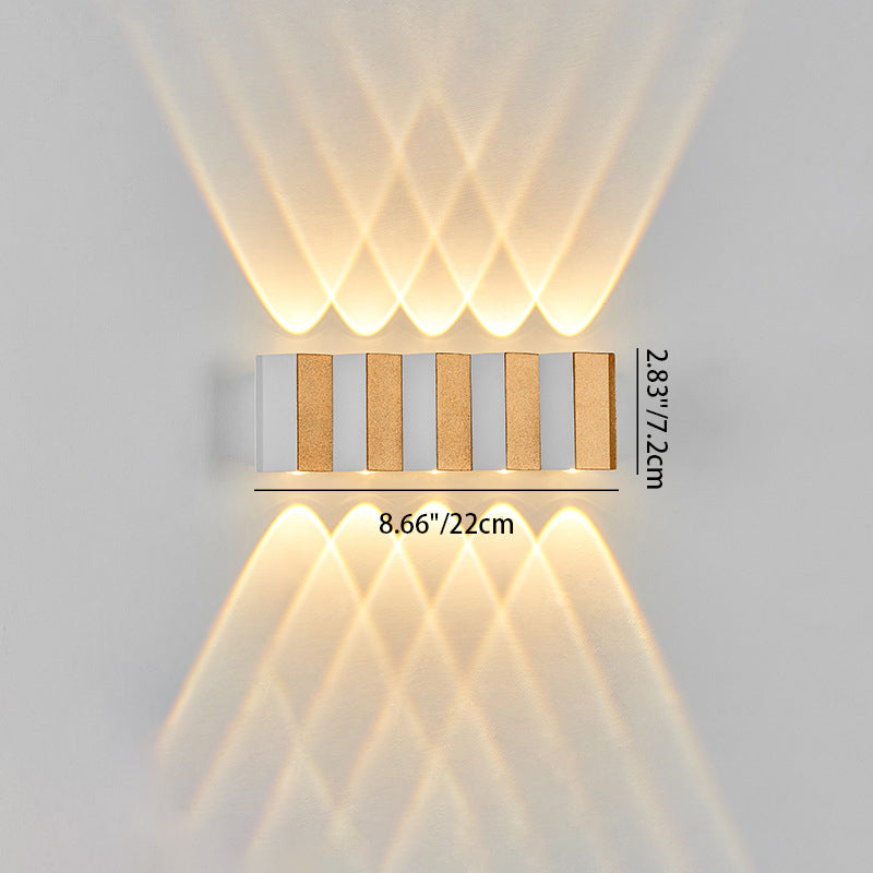 Modern Simplicity Waterproof Aluminum Rectangular Bent Up And Down LED Wall Sconce Lamp For Outdoor Patio