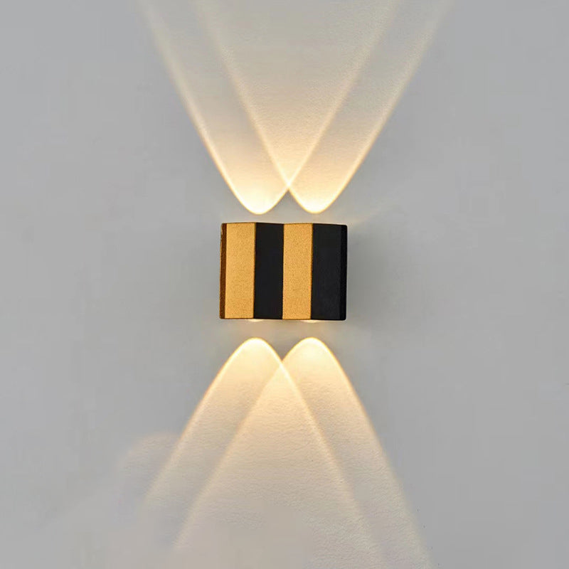 Modern Simplicity Waterproof Aluminum Rectangular Bent Up And Down LED Wall Sconce Lamp For Outdoor Patio