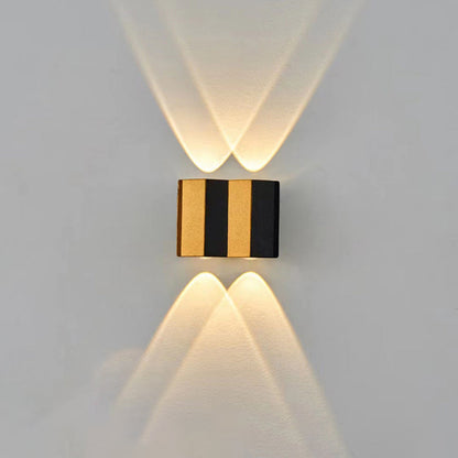 Modern Simplicity Waterproof Aluminum Rectangular Bent Up And Down LED Wall Sconce Lamp For Outdoor Patio