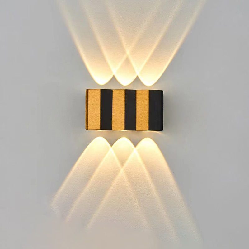 Modern Simplicity Waterproof Aluminum Rectangular Bent Up And Down LED Wall Sconce Lamp For Outdoor Patio