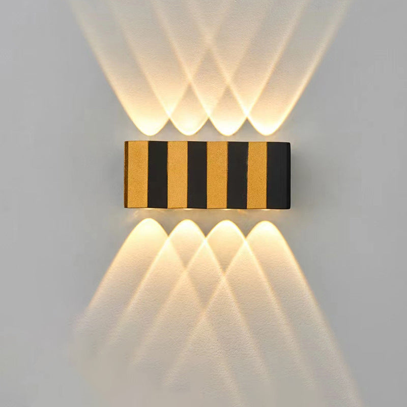 Modern Simplicity Waterproof Aluminum Rectangular Bent Up And Down LED Wall Sconce Lamp For Outdoor Patio