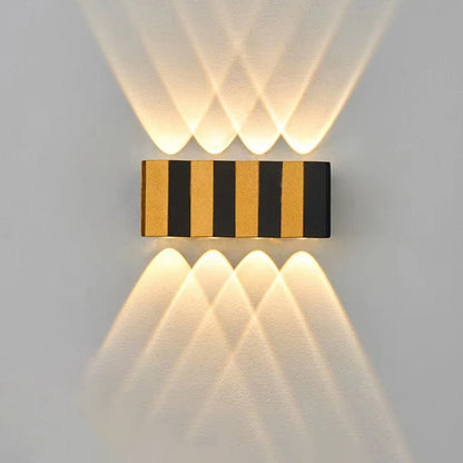 Modern Simplicity Waterproof Aluminum Rectangular Bent Up And Down LED Wall Sconce Lamp For Outdoor Patio