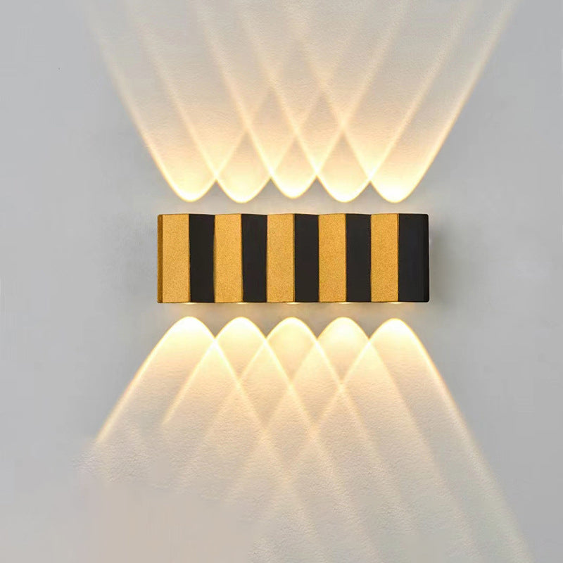 Modern Simplicity Waterproof Aluminum Rectangular Bent Up And Down LED Wall Sconce Lamp For Outdoor Patio