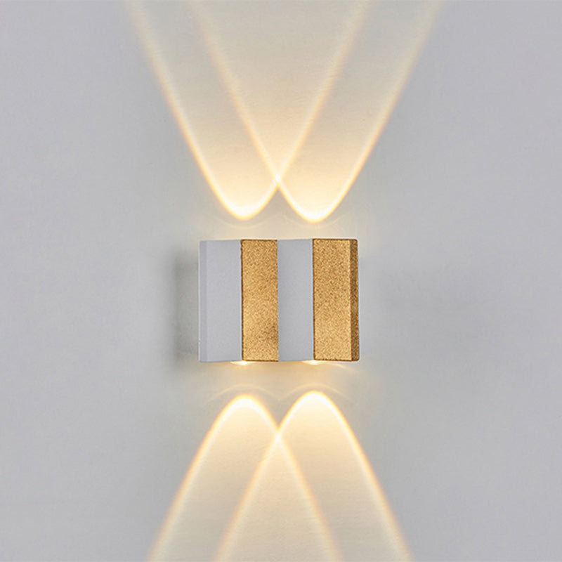 Modern Simplicity Waterproof Aluminum Rectangular Bent Up And Down LED Wall Sconce Lamp For Outdoor Patio