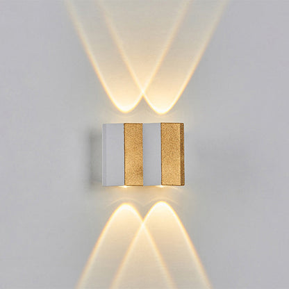Modern Simplicity Waterproof Aluminum Rectangular Bent Up And Down LED Wall Sconce Lamp For Outdoor Patio