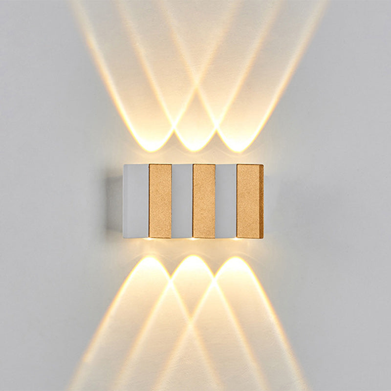 Modern Simplicity Waterproof Aluminum Rectangular Bent Up And Down LED Wall Sconce Lamp For Outdoor Patio