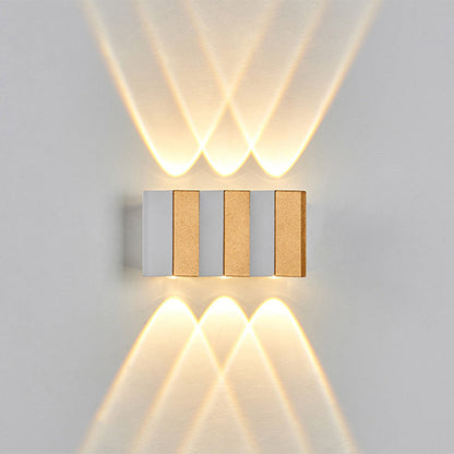 Modern Simplicity Waterproof Aluminum Rectangular Bent Up And Down LED Wall Sconce Lamp For Outdoor Patio