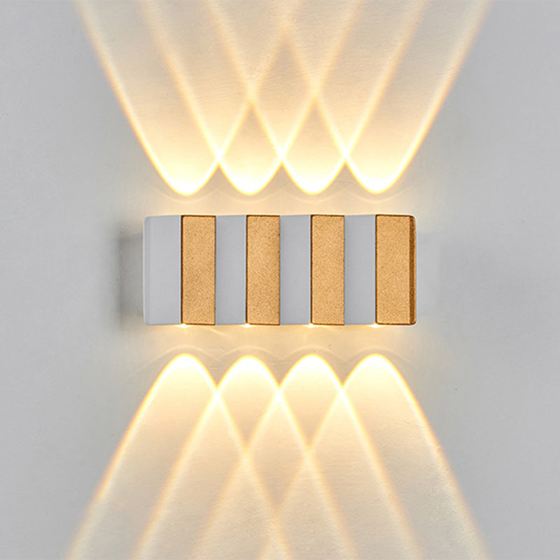 Modern Simplicity Waterproof Aluminum Rectangular Bent Up And Down LED Wall Sconce Lamp For Outdoor Patio
