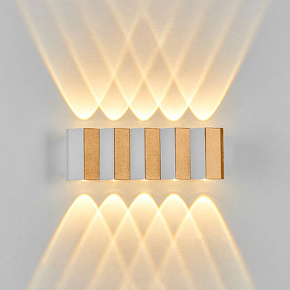 Modern Simplicity Waterproof Aluminum Rectangular Bent Up And Down LED Wall Sconce Lamp For Outdoor Patio