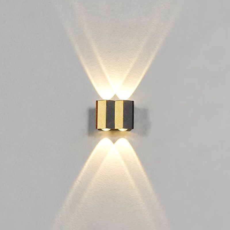 Modern Simplicity Waterproof Aluminum Rectangular Bent Up And Down LED Wall Sconce Lamp For Outdoor Patio