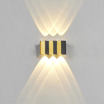 Modern Simplicity Waterproof Aluminum Rectangular Bent Up And Down LED Wall Sconce Lamp For Outdoor Patio