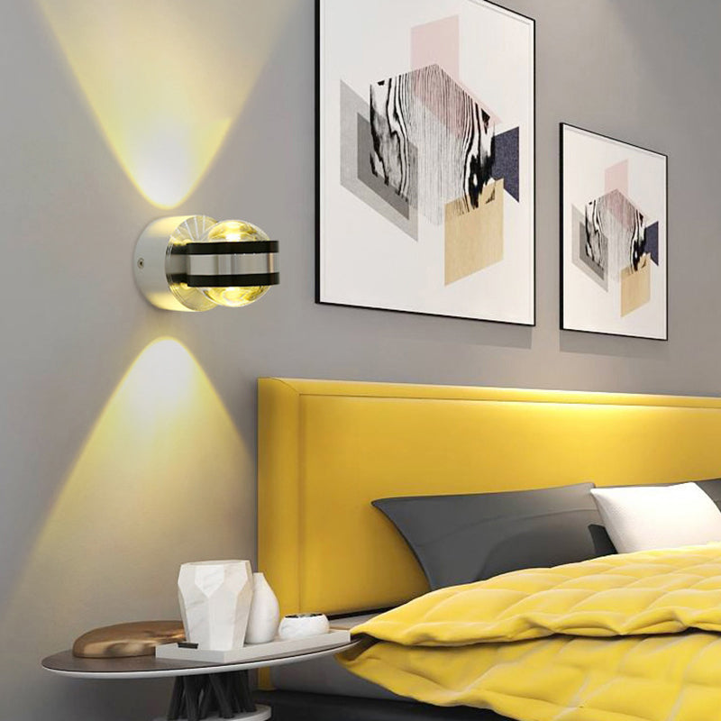 مصباح حائط LED بتصميم كرة بلورية من الألومنيوم بتصميم بسيط وعصري للممر 