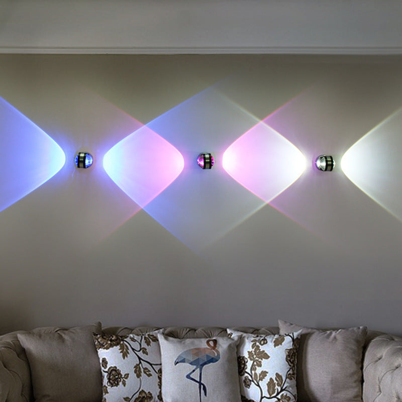 مصباح حائط LED بتصميم كرة بلورية من الألومنيوم بتصميم بسيط وعصري للممر 