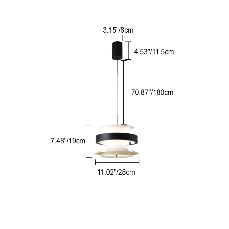 مصباح LED معلق بتصميم جيروسكوب حلقي متحرك مصنوع من الحديد والألومنيوم والأكريليك لغرفة الطعام 