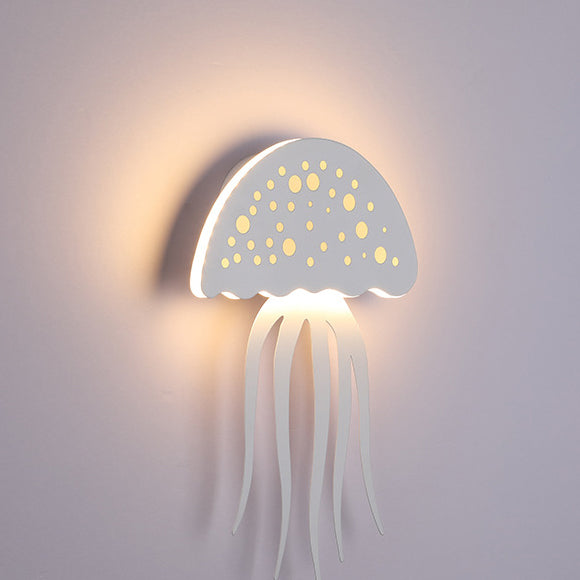 مصباح حائط LED بتصميم قنديل البحر المصنوع من الحديد الأكريليكي المعاصر لغرفة النوم 