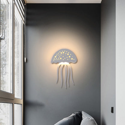 مصباح حائط LED بتصميم قنديل البحر المصنوع من الحديد الأكريليكي المعاصر لغرفة النوم 