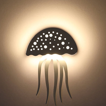 مصباح حائط LED بتصميم قنديل البحر المصنوع من الحديد الأكريليكي المعاصر لغرفة النوم 