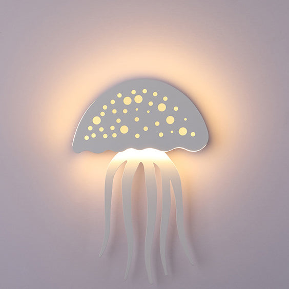 مصباح حائط LED بتصميم قنديل البحر المصنوع من الحديد الأكريليكي المعاصر لغرفة النوم 