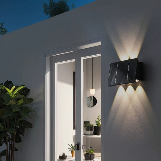 Modern Minimalist Solar Waterproof ABS Acrylic Rectangular LED Wall Sconce Lamp For Outdoor Patio