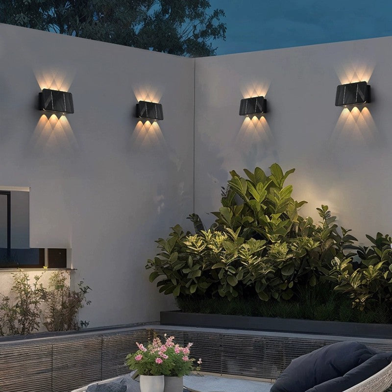 Modern Minimalist Solar Waterproof ABS Acrylic Rectangular LED Wall Sconce Lamp For Outdoor Patio