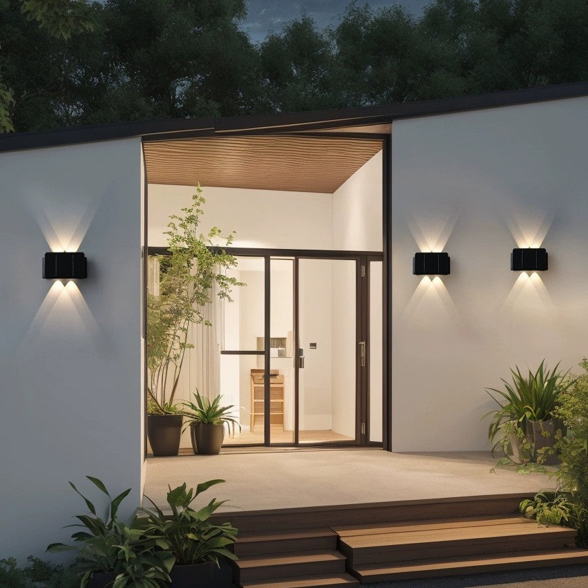Modern Minimalist Solar Waterproof ABS Acrylic Rectangular LED Wall Sconce Lamp For Outdoor Patio