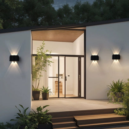 Modern Minimalist Solar Waterproof ABS Acrylic Rectangular LED Wall Sconce Lamp For Outdoor Patio