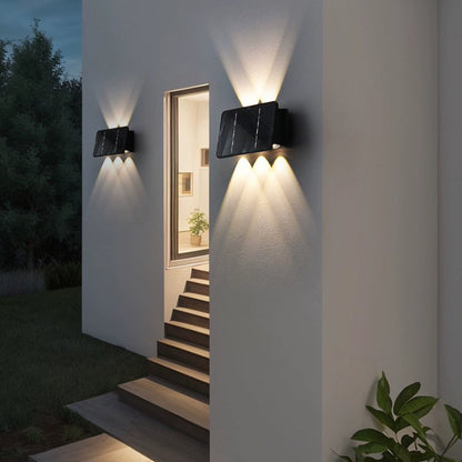 Modern Minimalist Solar Waterproof ABS Acrylic Rectangular LED Wall Sconce Lamp For Outdoor Patio