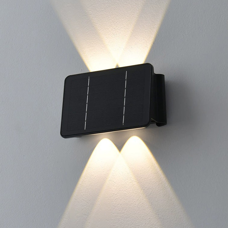 Modern Minimalist Solar Waterproof ABS Acrylic Rectangular LED Wall Sconce Lamp For Outdoor Patio