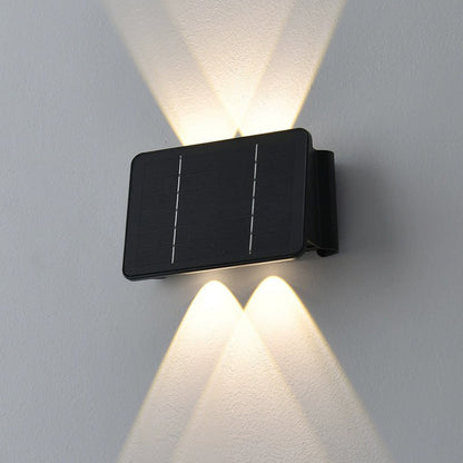 Modern Minimalist Solar Waterproof ABS Acrylic Rectangular LED Wall Sconce Lamp For Outdoor Patio