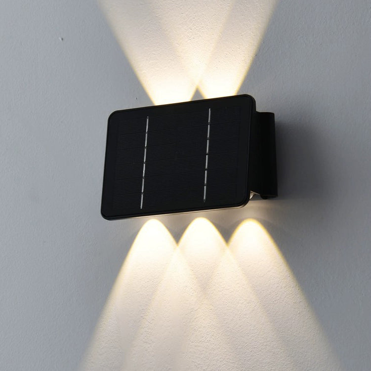 Modern Minimalist Solar Waterproof ABS Acrylic Rectangular LED Wall Sconce Lamp For Outdoor Patio