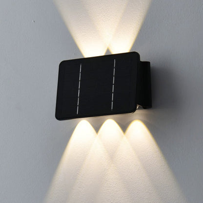 Modern Minimalist Solar Waterproof ABS Acrylic Rectangular LED Wall Sconce Lamp For Outdoor Patio