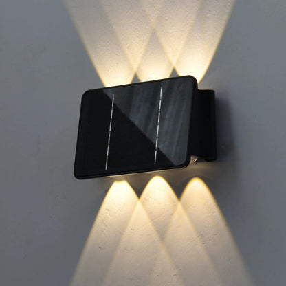 Modern Minimalist Solar Waterproof ABS Acrylic Rectangular LED Wall Sconce Lamp For Outdoor Patio