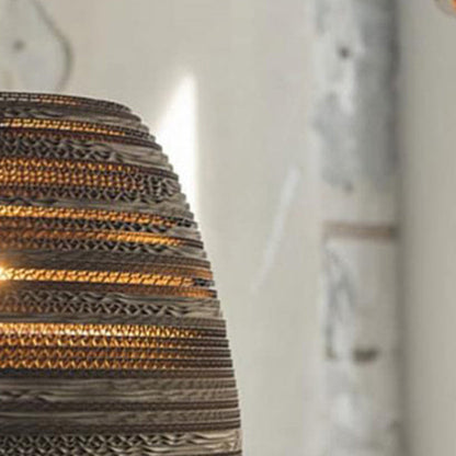 Contemporary Scandinavian Iron Corrugated Cardboard Honeycomb 1-Light Pendant Light For Dining Room