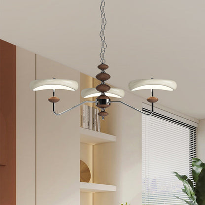 Contemporary Retro Iron Acrylic Column Round LED Chandeliers For Living Room